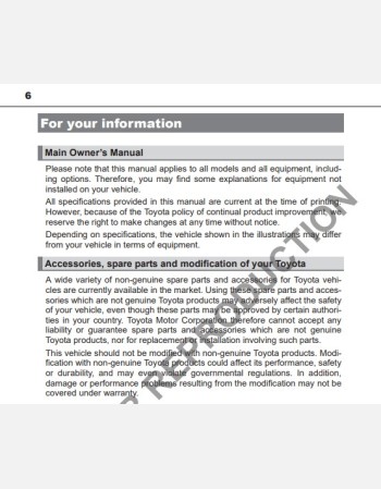 toyota kluger 2015-2016 owners manual rhd